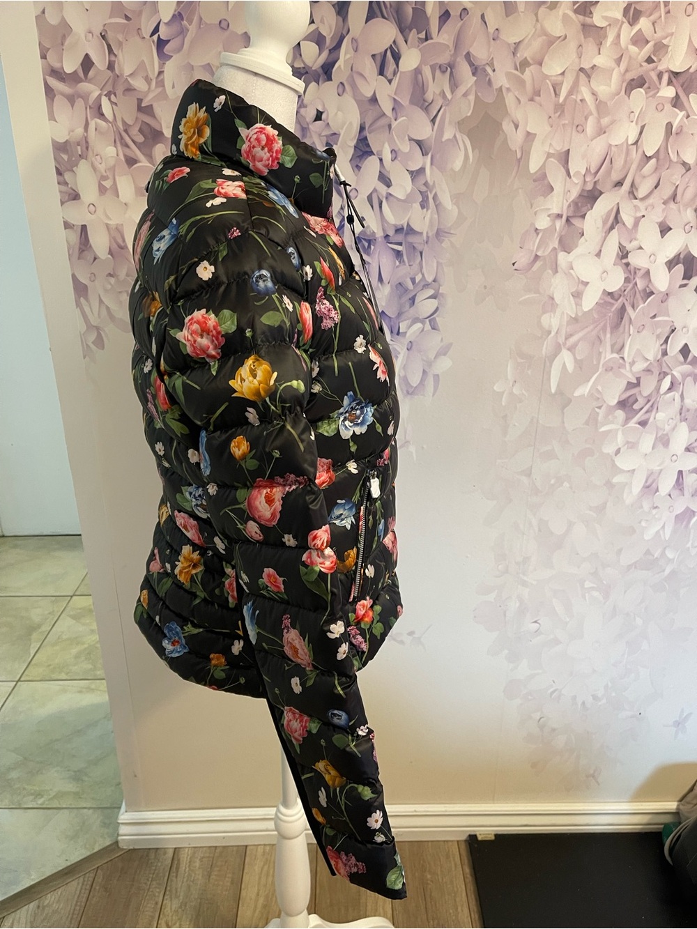 Mackage Black Floral Quilted Puffer Jacket - Picture 3 of 14